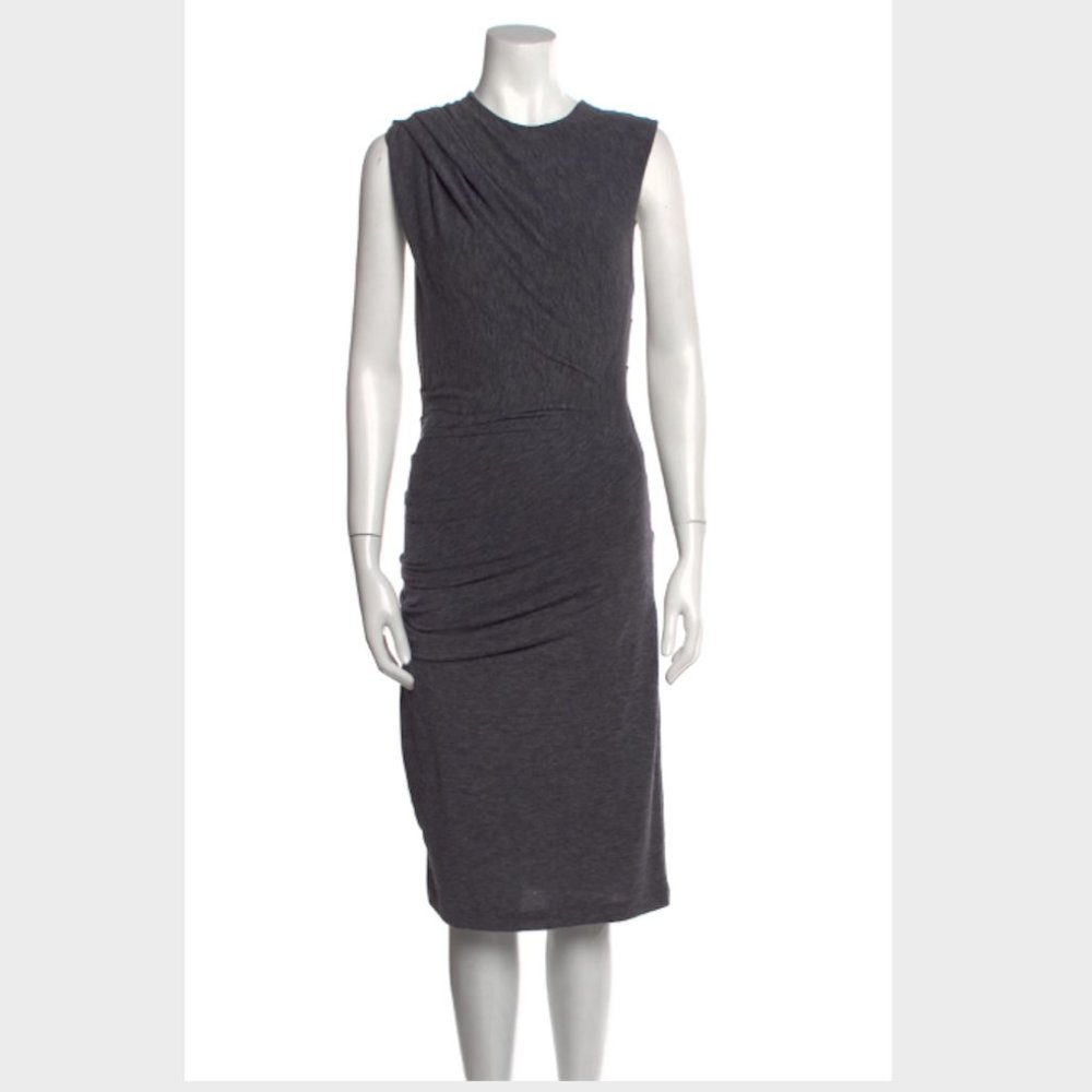 T ALEXANDER WANG Ruched Stretch Body-con Jersey Gray Heather Dress